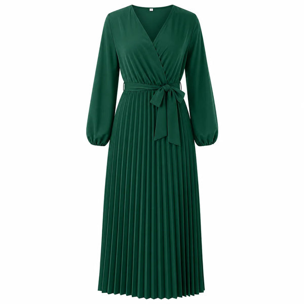 Women's Pleated Wrap Dress