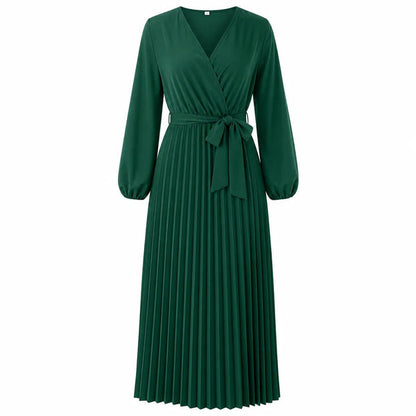 Women's Pleated Wrap Dress