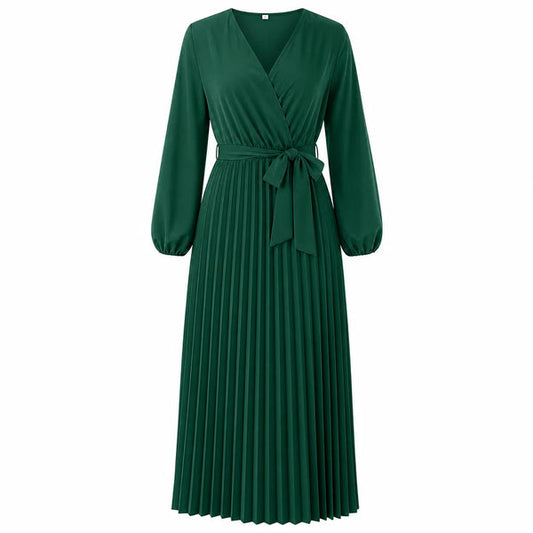 Women's Pleated Wrap Dress