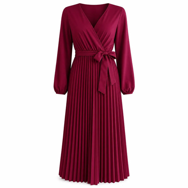 Women's Pleated Wrap Dress