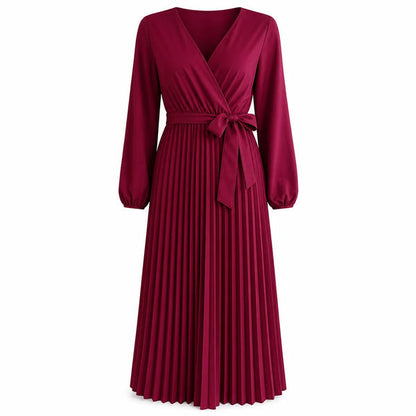 Women's Pleated Wrap Dress