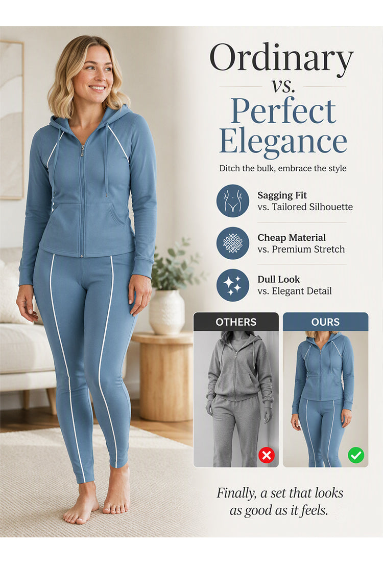 Women's Zip-Up Hoodie and Pants Set