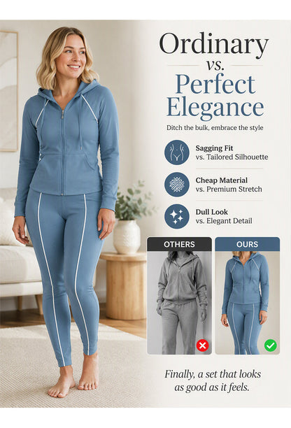Women's Zip-Up Hoodie and Pants Set