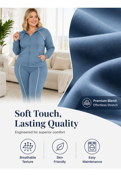 Women's Zip-Up Hoodie and Pants Set