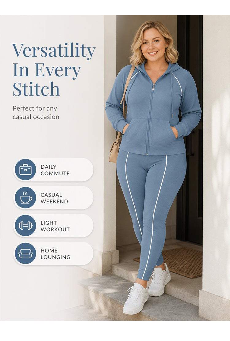 Women's Zip-Up Hoodie and Pants Set