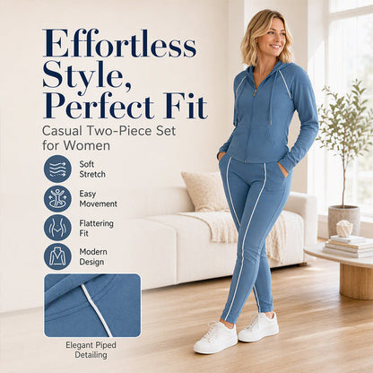Women's Zip-Up Hoodie and Pants Set