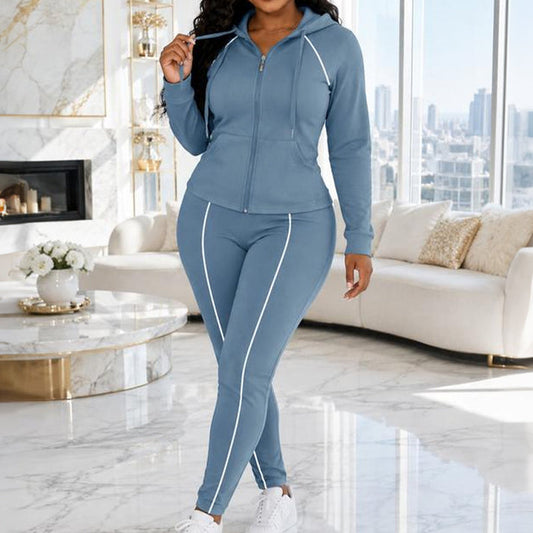 Women's Zip-Up Hoodie and Pants Set