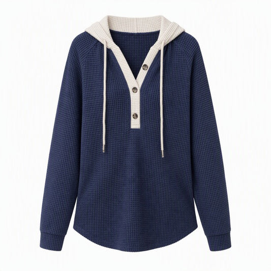 Women's Hooded Button Detail Top