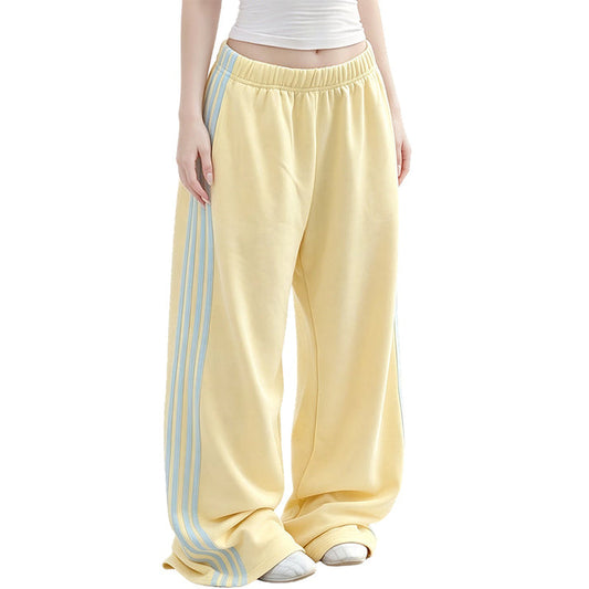 Women's Wide-Leg Pants with Side Stripes