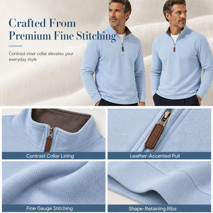 Men's Quarter-Zip Stand Collar Pullover