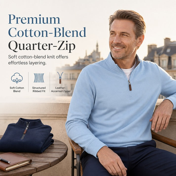 Men's Quarter-Zip Stand Collar Pullover