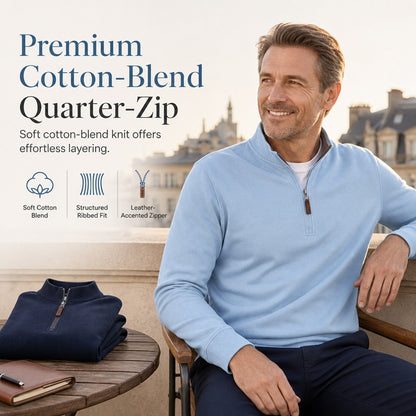 Men's Quarter-Zip Stand Collar Pullover