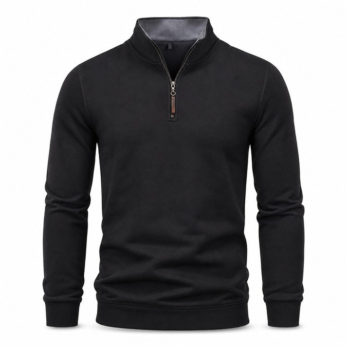 Men's Quarter-Zip Stand Collar Pullover