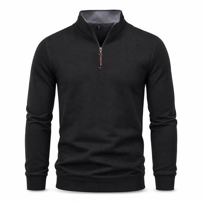 Men's Quarter-Zip Stand Collar Pullover
