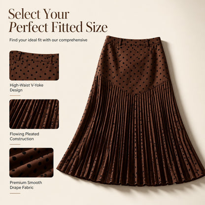 Women's High Waist Polka Dot Pleated Skirt