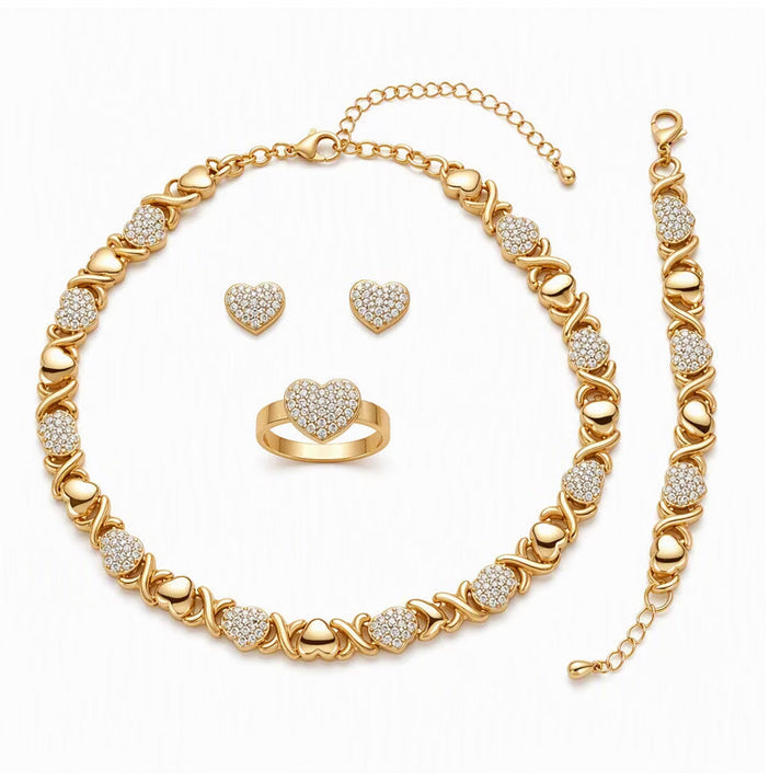 Women’s Heart Detail Jewelry Set