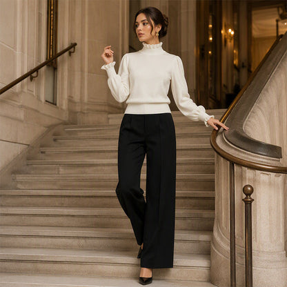 Women's Ruffled Mock Neck Top