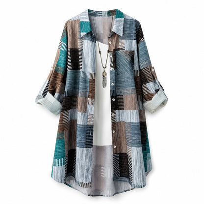 Women's Patterned Button-Front Shirt