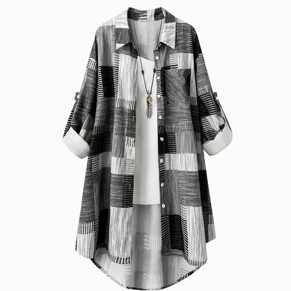 Women's Patterned Button-Front Shirt