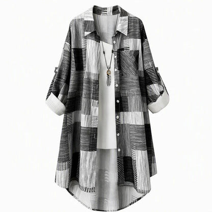 Women's Patterned Button-Front Shirt
