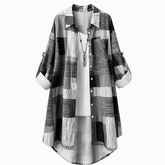 Women's Patterned Button-Front Shirt
