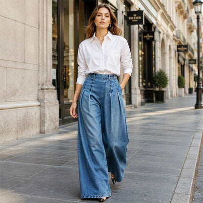 Women's High-Waisted Wide-Leg Jeans