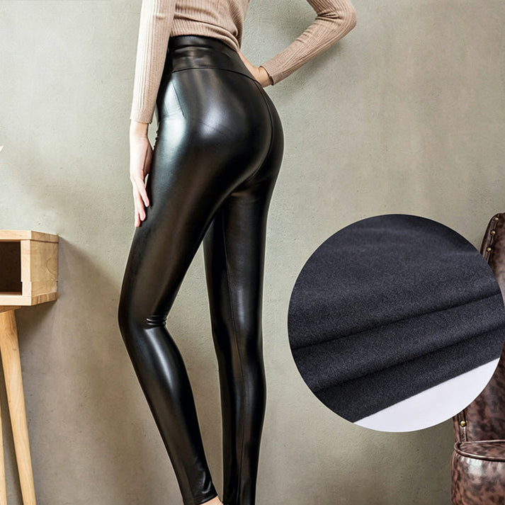 Women's High-Waisted Glossy Leggings