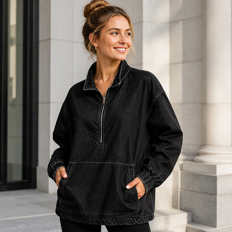 Women's Quarter-Zip Front Pocket Jacket