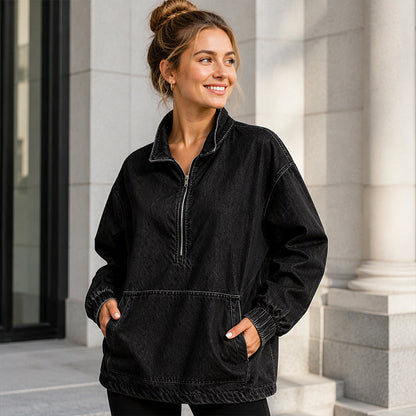 Women's Quarter-Zip Front Pocket Jacket