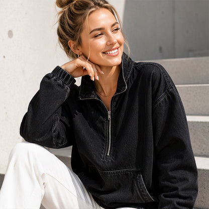 Women's Quarter-Zip Front Pocket Jacket