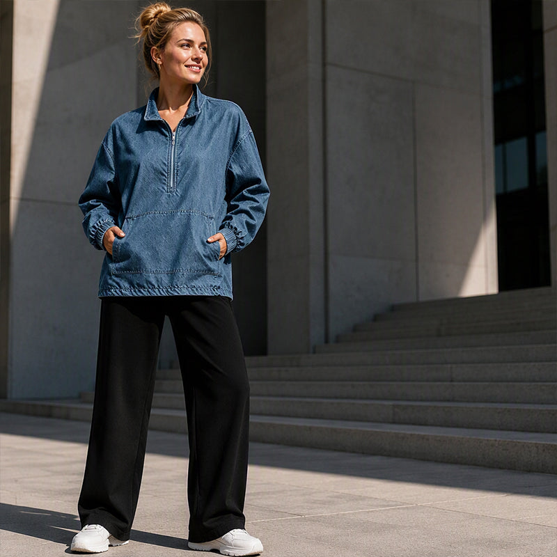 Women's Quarter-Zip Front Pocket Jacket