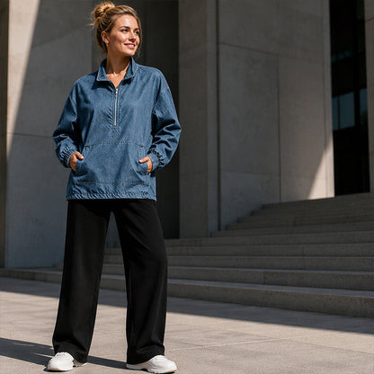 Women's Quarter-Zip Front Pocket Jacket