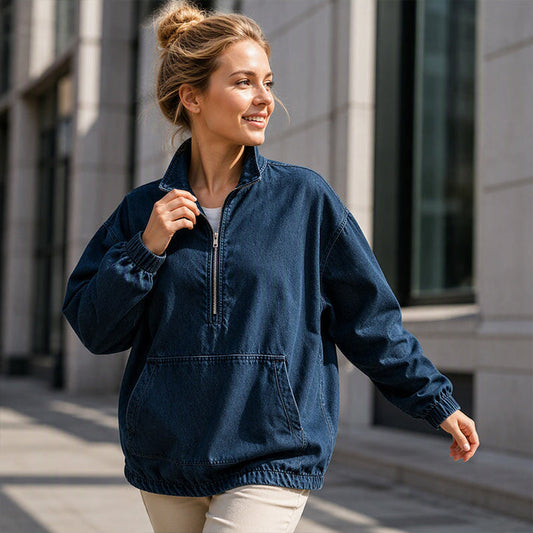 Women's Quarter-Zip Front Pocket Jacket