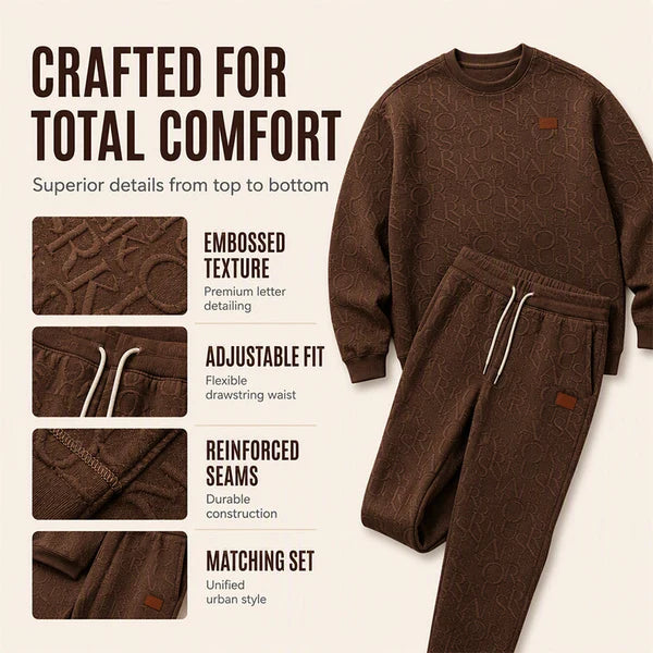 Men's Embossed Sweatshirt and Pants Set