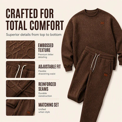 Men's Embossed Sweatshirt and Pants Set