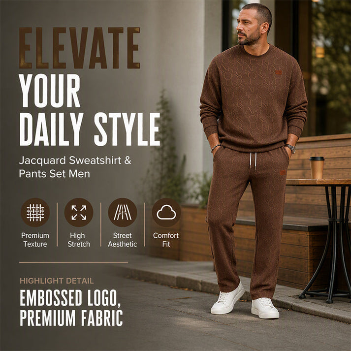 Men's Embossed Sweatshirt and Pants Set
