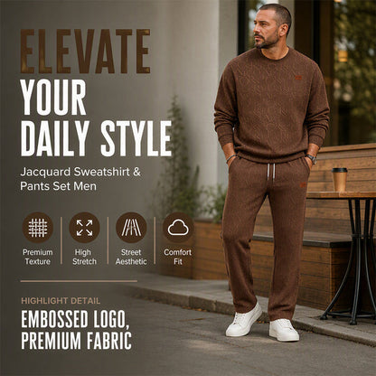 Men's Embossed Sweatshirt and Pants Set