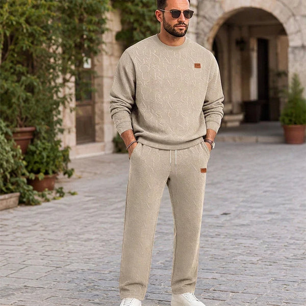 Men's Embossed Sweatshirt and Pants Set