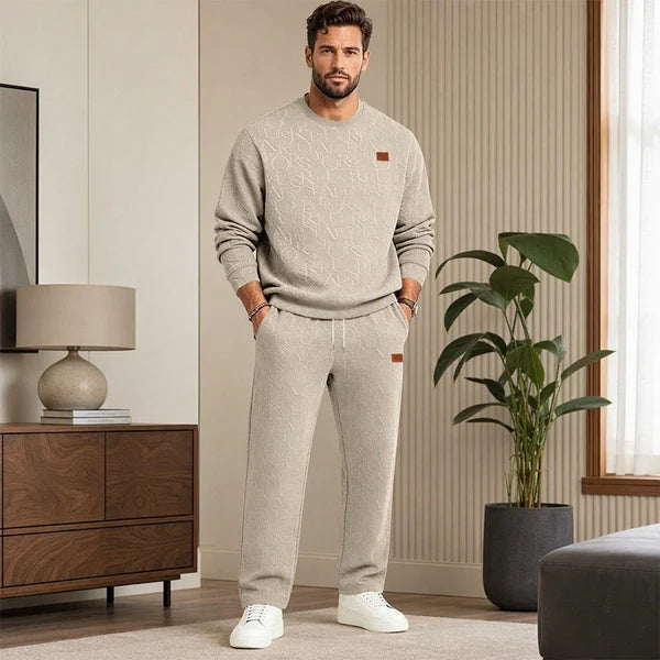 Men's Embossed Sweatshirt and Pants Set