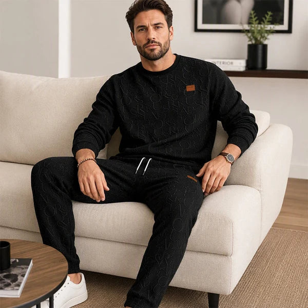 Men's Embossed Sweatshirt and Pants Set
