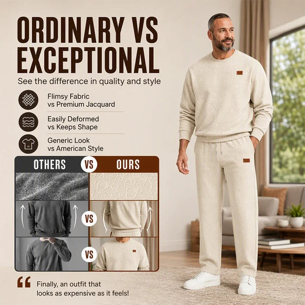 Men's Embossed Sweatshirt and Pants Set