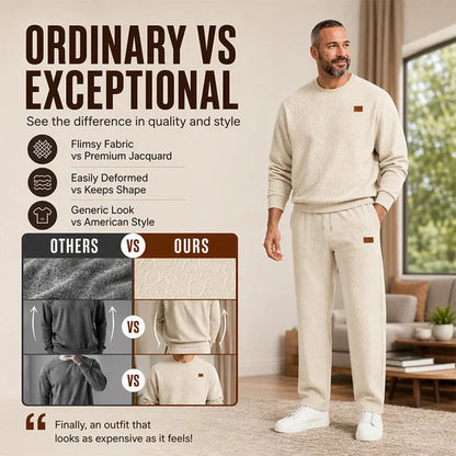Men's Embossed Sweatshirt and Pants Set