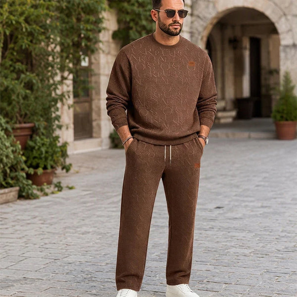 Men's Embossed Sweatshirt and Pants Set