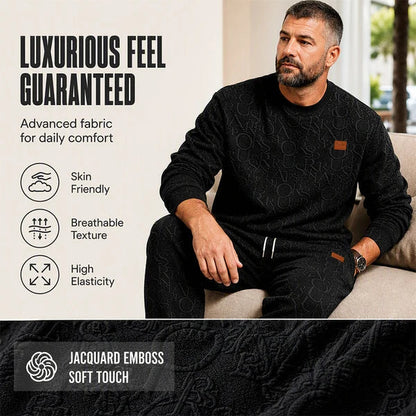 Men's Embossed Sweatshirt and Pants Set