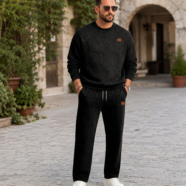 Men's Embossed Sweatshirt and Pants Set