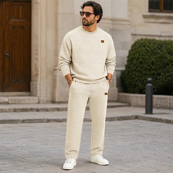 Men's Embossed Sweatshirt and Pants Set