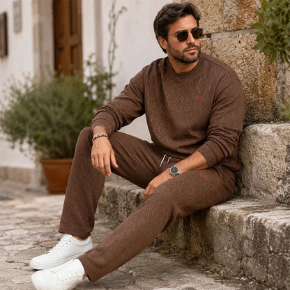 Men's Embossed Sweatshirt and Pants Set