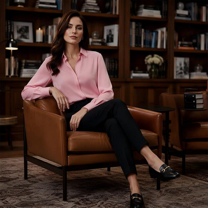 Women's Button-Front Collared Shirt