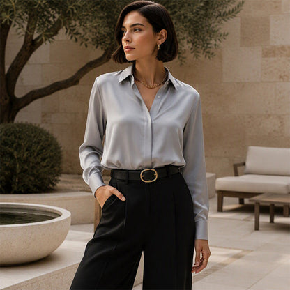 Women's Button-Front Collared Shirt