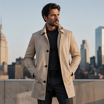 Men's Single-Breasted Button Front Coat
